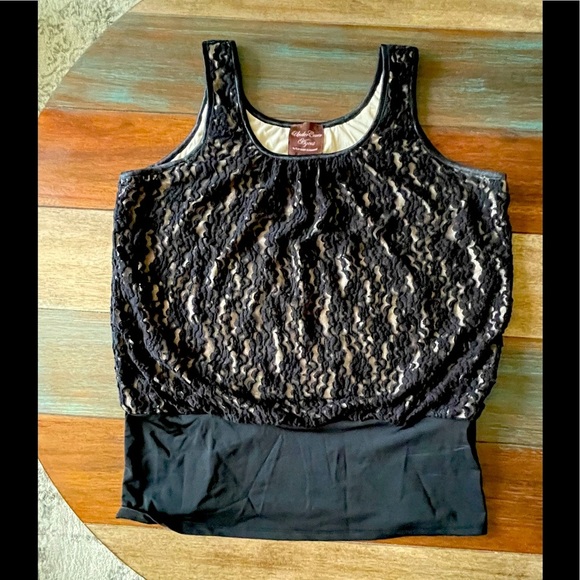 Kathleen Kirkwood black Lace Dress Tank Sz 1X - Picture 1 of 4
